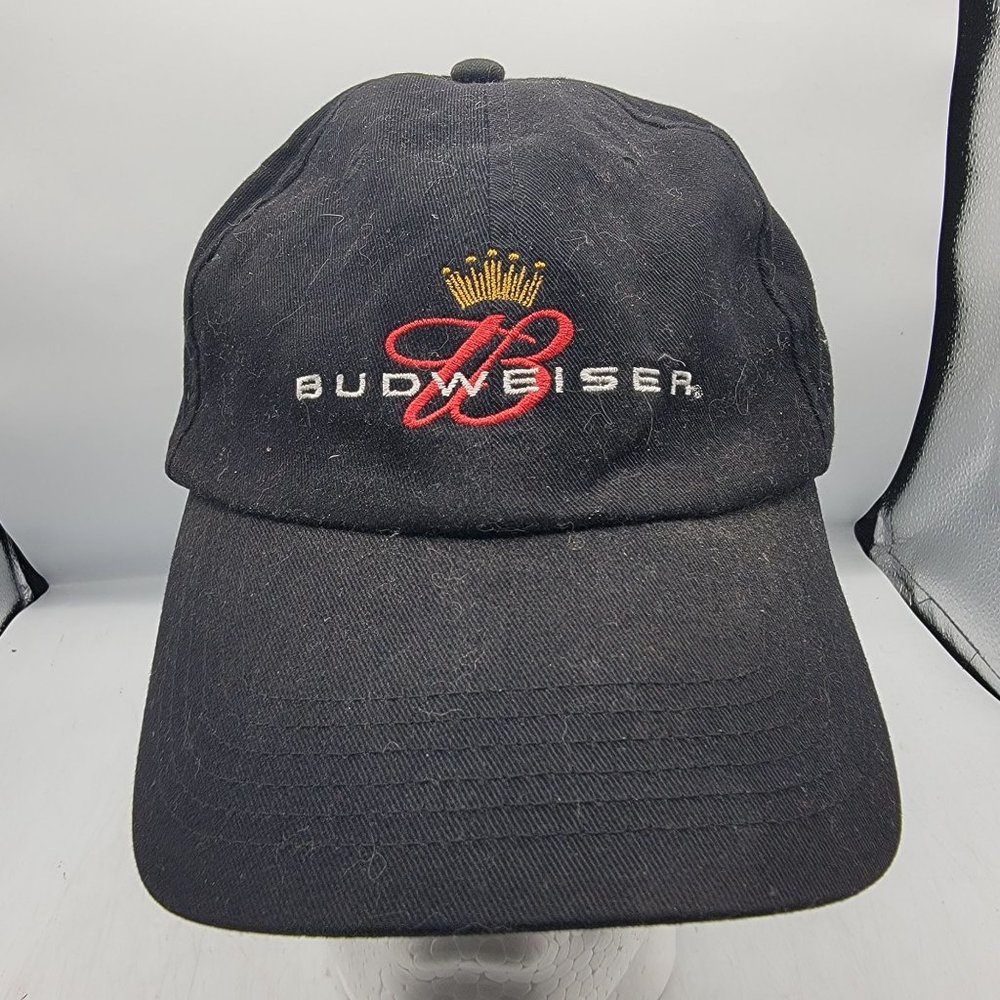 Budweiser Hat Black Cap Bud Beer 2003 Strap Back Vintage Official Product